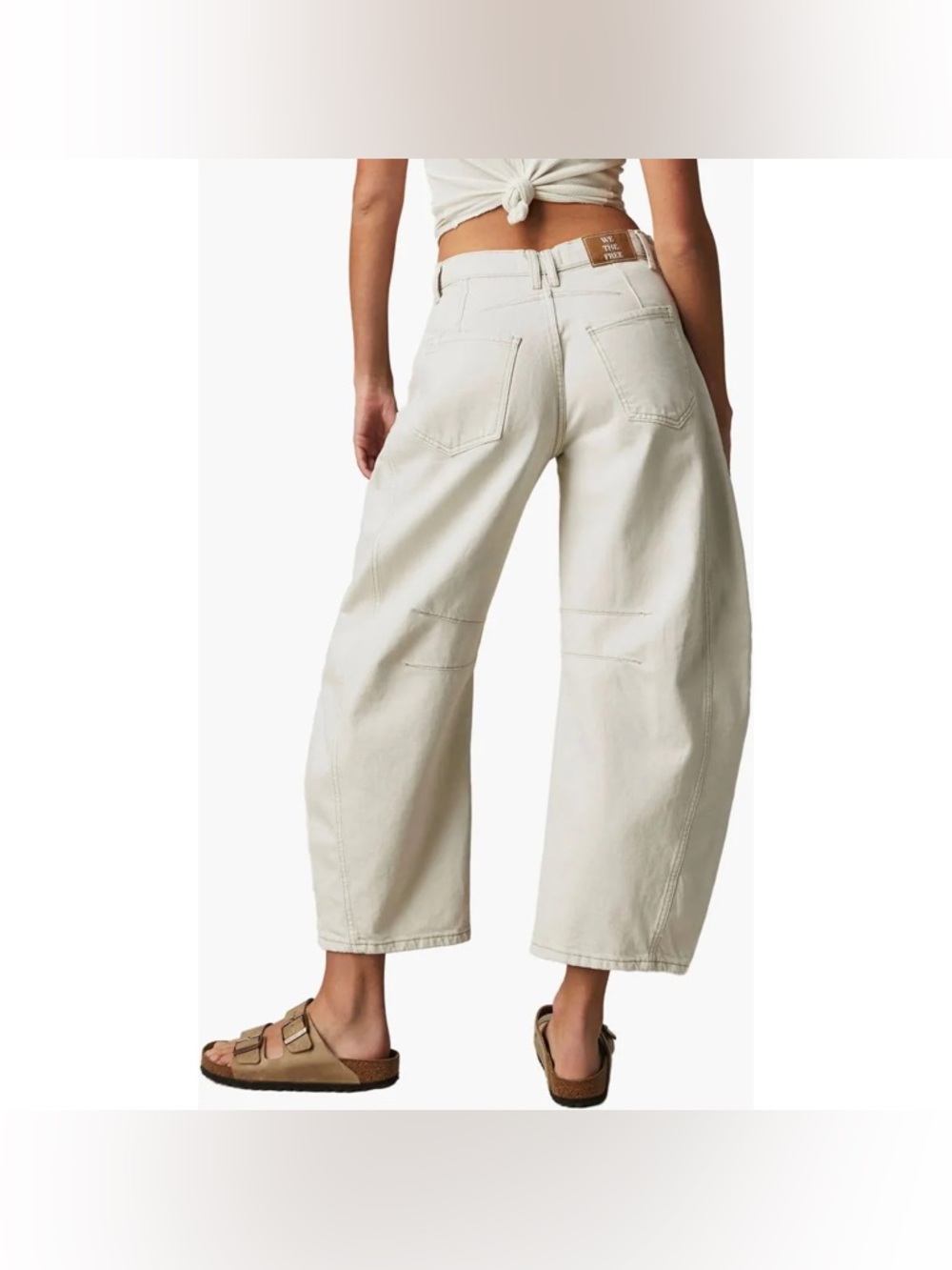 Viral We The Free Good Luck Mid-Rise Barrel Jeans size 27 color Milk - Picture 4 of 11